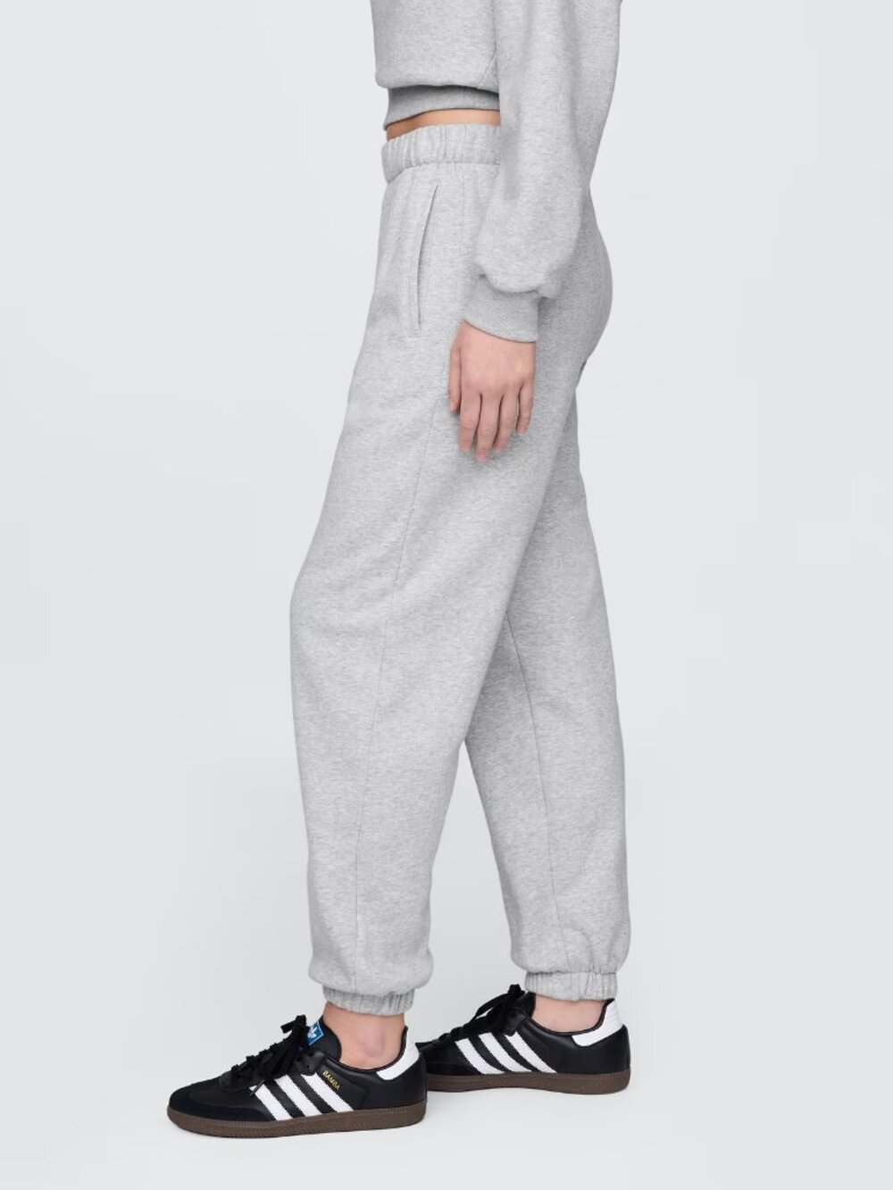 GAP Grey Cotton Fleece New High Rise Boyfriend Jogger Sweatpants Pants, Size S T - Picture 3 of 14